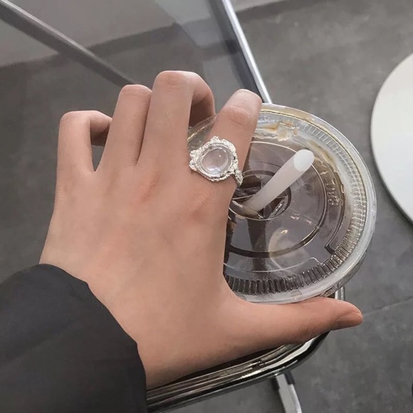 👏🏼Clearance👏🏼925 Sterling Silver Rings with Irregular Texture Stone - Picture 3 of 5